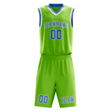 Custom Emerald Green Light Blue Basketball Set