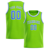 Custom Emerald Green & Light Blue Colors Design Sports Basketball Jersey