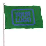 Custom Emerald Green Sky Blue Flag