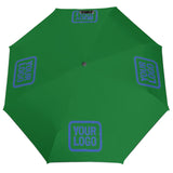 Custom Emerald Green Sky Blue Automatic Umbrella