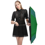 Custom Emerald Green Sky Blue Automatic Umbrella