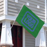 Custom Emerald Green Sky Blue Flag