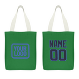 Custom Emerald Green Navy Canvas Tote Bag