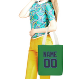 Custom Emerald Green Navy Canvas Tote Bag