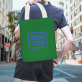 Custom Emerald Green Navy Canvas Tote Bag