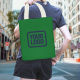 Custom Emerald Green Blue Green Canvas Tote Bag