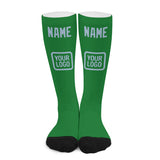 Custom Emerald Green Light Blue Knee-High Sock