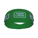 Custom Emerald Green Light Blue Sports headband