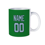 Custom Emerald Green Light Blue Mug