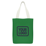 Custom Emerald Green Light Blue Canvas Tote Bag