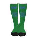 Custom Emerald Green Sky Blue Knee-High Sock