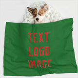 Custom Emerald Green Orange Red Pet Blanket
