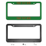 Custom Emerald Green Orange Red License Plate Frame