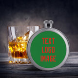 Custom Emerald Green Orange Red Hip Flask