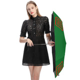 Custom Emerald Green Orange Red Automatic Umbrella