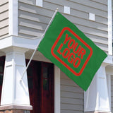 Custom Emerald Green Orange Red Flag