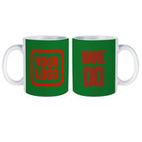 Custom Emerald Green Coral Red Mug