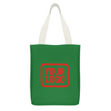 Custom Emerald Green Coral Red Canvas Tote Bag