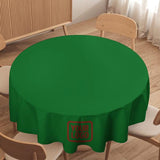 Custom Emerald Green Coral Red Round Table Cloth