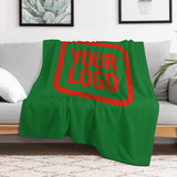 Custom Emerald Green Orange Red Blanket