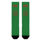 Custom Emerald Green Coral Red Knee-High Sock