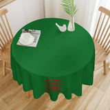 Custom Emerald Green Coral Red Round Table Cloth
