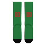 Custom Emerald Green Coral Red Knee-High Sock