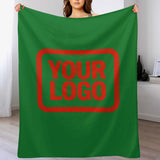 Custom Emerald Green Orange Red Blanket