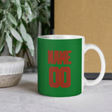 Custom Emerald Green Coral Red Mug