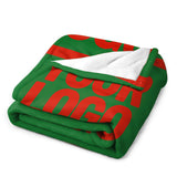Custom Emerald Green Orange Red Blanket