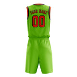 Custom Emerald Green Orange Red Basketball Set