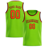 Custom Emerald Green & Orange Red Colors Design Sports Basketball Jersey