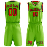 Custom Emerald Green Orange Red Basketball Set