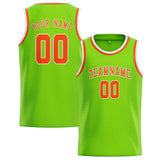Custom Emerald Green & Orange Red Colors Design Sports Basketball Jersey