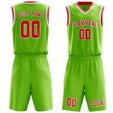 Custom Emerald Green Orange Red Basketball Set