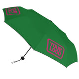 Custom Emerald Green Pink Automatic Umbrella