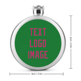 Custom Emerald Green Pink Hip Flask