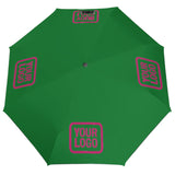 Custom Emerald Green Pink Automatic Umbrella