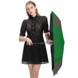 Custom Emerald Green Pink Automatic Umbrella