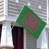 Custom Emerald Green Pink Flag