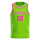 Custom Emerald Green & Pink Colors Design Sports Basketball Jersey