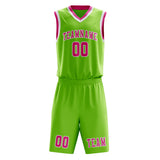Custom Emerald Green Pink Basketball Set