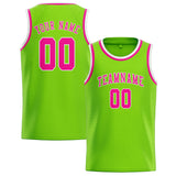 Custom Emerald Green & Pink Colors Design Sports Basketball Jersey