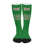 Custom Emerald Green Light Pink Knee-High Sock