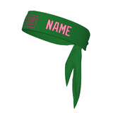 Custom Emerald Green Light Pink Headband