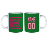 Custom Emerald Green Light Pink Mug