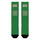Custom Emerald Green Light Pink Knee-High Sock