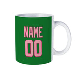 Custom Emerald Green Light Pink Mug