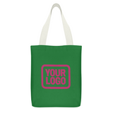 Custom Emerald Green Light Pink Canvas Tote Bag