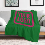 Custom Emerald Green Pink Blanket